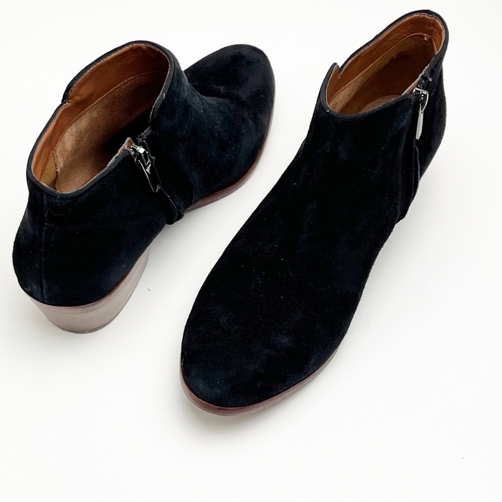 SAM EDELMAN Petty Black Leather Side Zipper Ankle Booties, Size 9